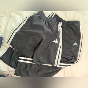 adidas Black Boys Shorts and pants with White Stripes